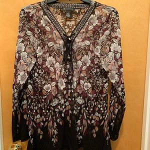 INC long sleeve lightweight blouse.